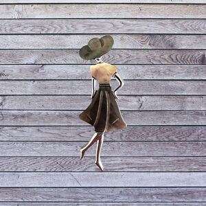 Black Mother of Pearl Women Brooch Pin Pendant Item #21859